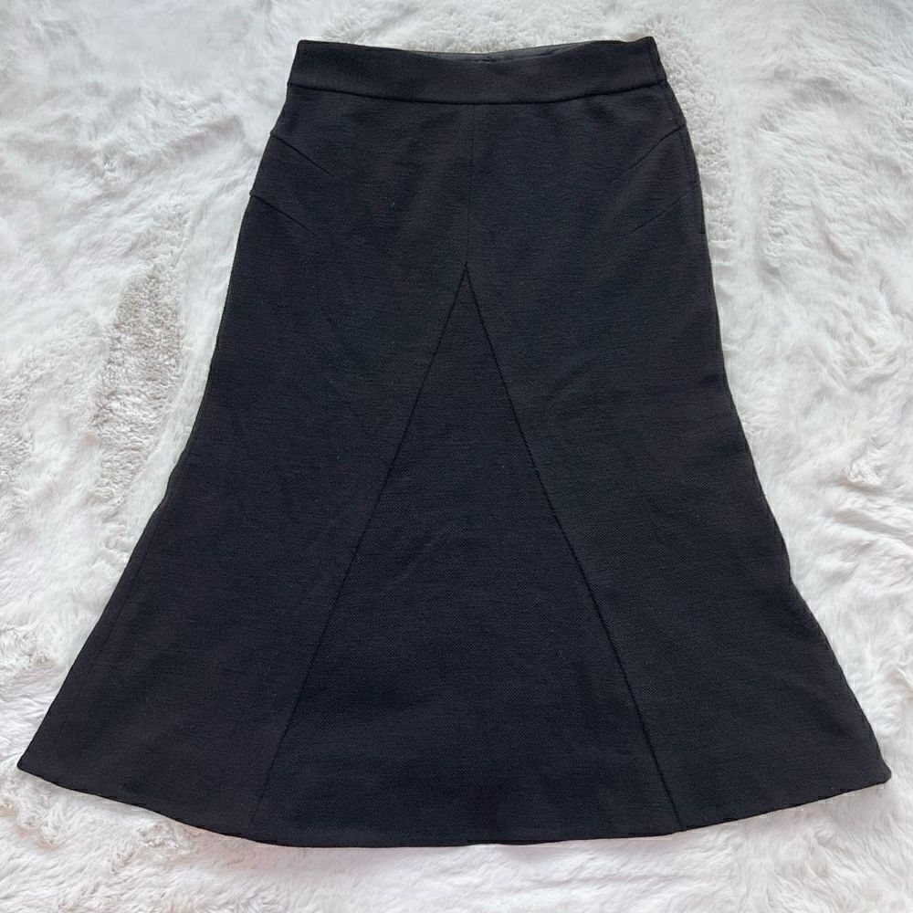 Diane Von Furstenberg DVF Vintage Wool Blend Midi Skirt A Line Workwear Black 6
